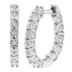 1/10 Ct. Tw. Diamond Hoop Earrings In