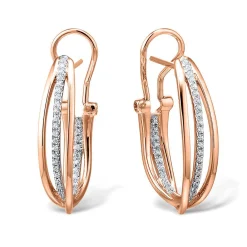 1/10 Ct. Tw. Diamond Hoop Earrings In 10K Rose Gold
