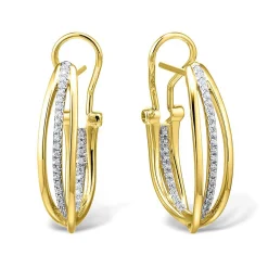 1/10 Ct. Tw. Diamond Hoop Earrings In 10K Yellow Gold
