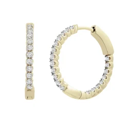 1 Ct. Tw. Diamond Hoop Earrings In 14K Gold