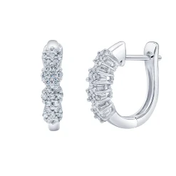 1/3 Ct. Tw. Diamond Hoop Earrings In 10K White Gold