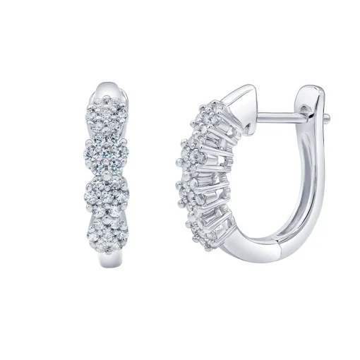 1/3 Ct. Tw. Diamond Hoop Earrings In 10K White Gold