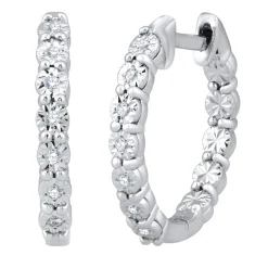 1/10 Ct. Tw. Diamond Hoop Earrings In