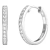 1/4 Ct. Tw. Diamond Hoop Earrings In 10K White Gold