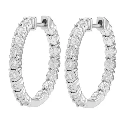1/4 Ct. Tw. Diamond Hoop Earrings In