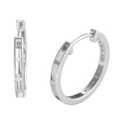 1/4 Ct. Tw. Diamond Hoop Earrings In 10K White Gold
