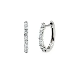 1/2 Ct. Tw. Diamond Huggie Hoop Earrings In 10K White Gold