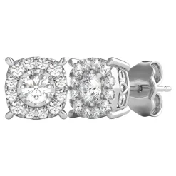 1/2 Ct. Tw. Diamond Illusion Halo Stud Earrings In