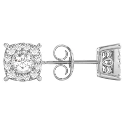 1/2 Ct. Tw. Diamond Illusion Halo Stud Earrings In