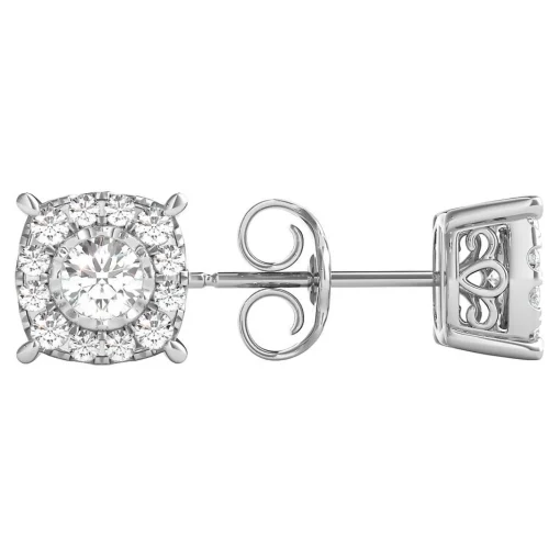 1/2 Ct. Tw. Diamond Illusion Halo Stud Earrings In