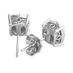 1/2 Ct. Tw. Diamond Illusion Halo Stud Earrings In