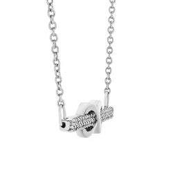 1/10 Ct. Tw. Diamond Infinity Bar Necklace In Sterling Silver