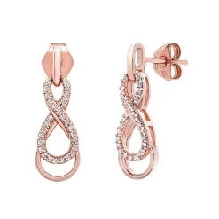 1/10 Ct. Tw. Diamond Infinity Earrings In 10K Rose Gold
