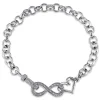 1/10 Ct. Tw. Diamond Infinity Heart Bracelet In Sterling Silver
