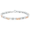 1/10 Ct. Tw. Diamond Infinity Mom Bracelet In Sterling Silver & 10K Rose Gold