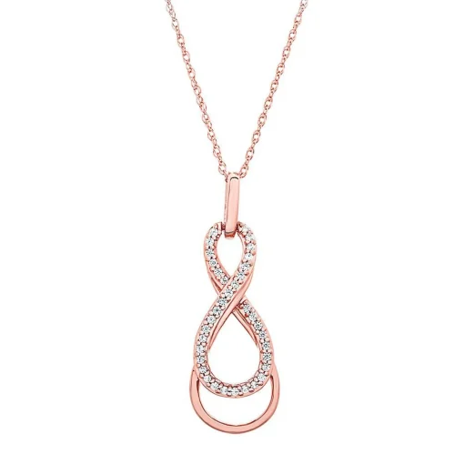 1/10 Ct. Tw. Diamond Infinity Pendant In 10K Rose Gold