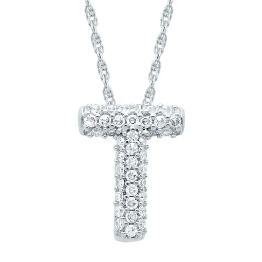 1/7 Ct. Tw. Diamond Initial Pendant In