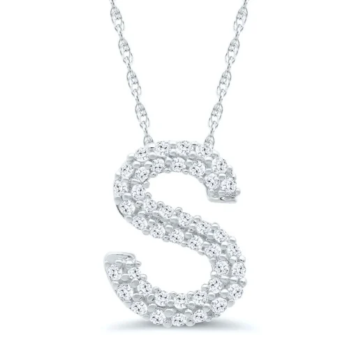 1/7 Ct. Tw. Diamond Initial Pendant In