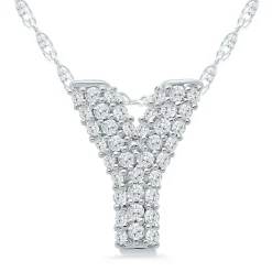 1/7 Ct. Tw. Diamond Initial Pendant In