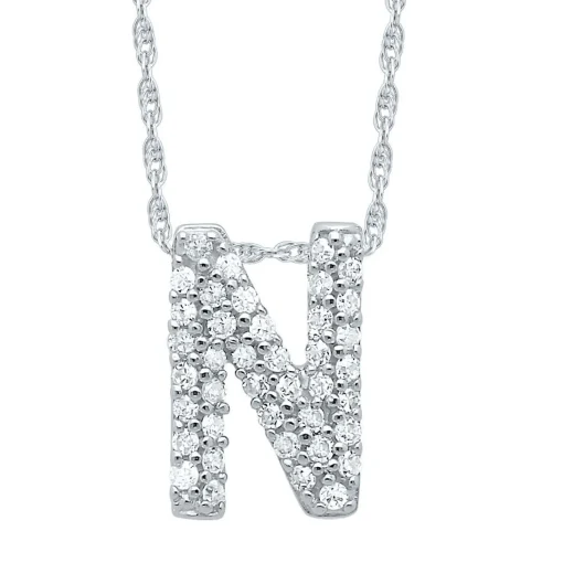 1/7 Ct. Tw. Diamond Initial Pendant In