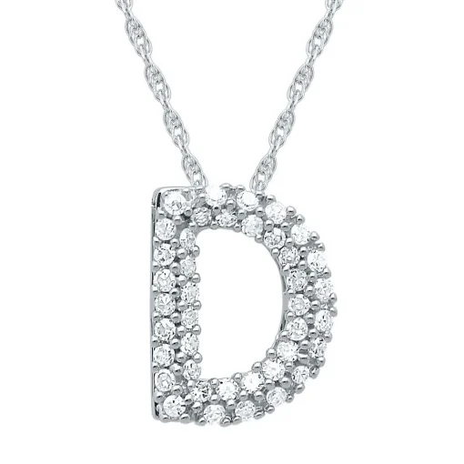 1/7 Ct. Tw. Diamond Initial Pendant In