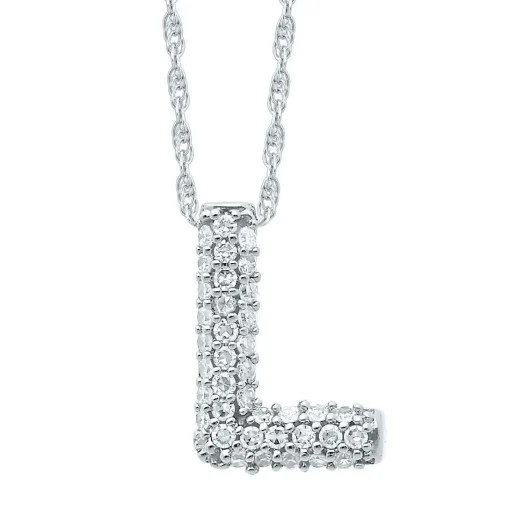 1/7 Ct. Tw. Diamond Initial Pendant In