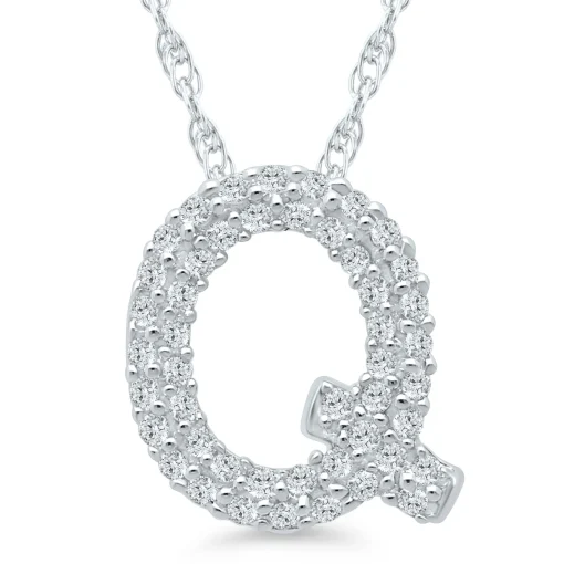 1/7 Ct. Tw. Diamond Initial Pendant In