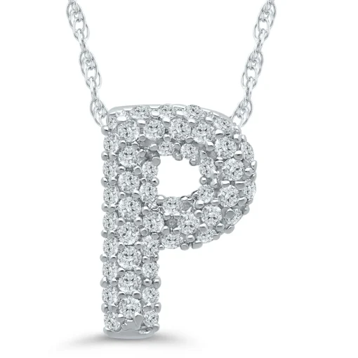 1/7 Ct. Tw. Diamond Initial Pendant In