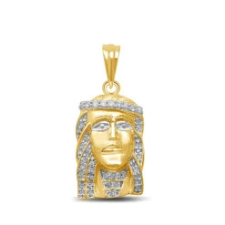 1/3 Ct. Tw. Diamond Jesus Pendant In 10K Yellow Gold