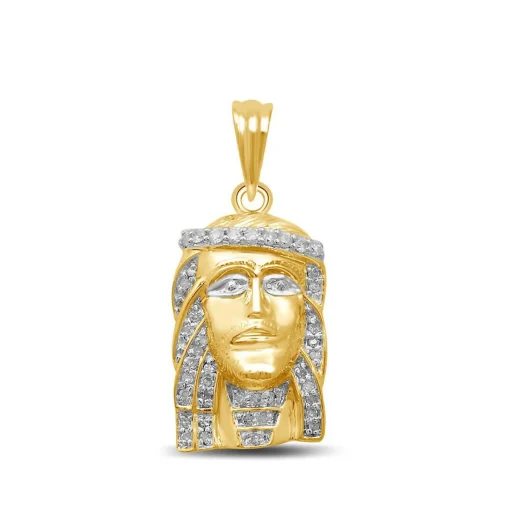 1/3 Ct. Tw. Diamond Jesus Pendant In 10K Yellow Gold