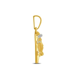 1/3 Ct. Tw. Diamond Jesus Pendant In 10K Yellow Gold