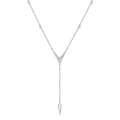 1/10 Ct. Tw. Diamond Lariat Necklace In 10K White Gold