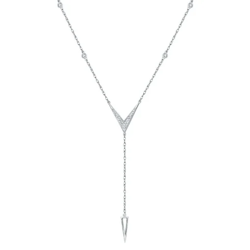1/10 Ct. Tw. Diamond Lariat Necklace In 10K White Gold