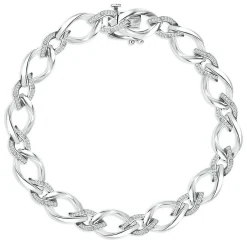 1/10 Ct. Tw. Diamond Link Bracelet In Sterling Silver