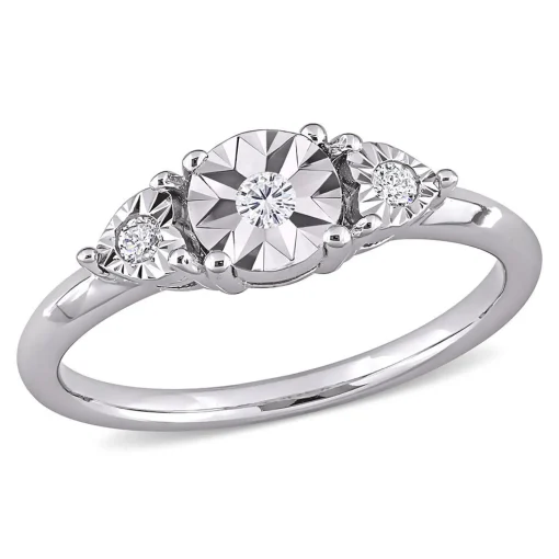 1/10 Ct. Tw. Diamond Promise Ring In Sterling Silver