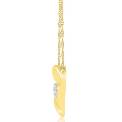 1/10 Ct. Tw. Diamond Round Cluster Heart Pendant In 10K Yellow Gold