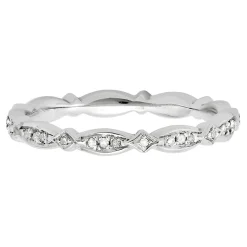 1/8 Ct. Tw. Diamond Stack Ring In Sterling Silver