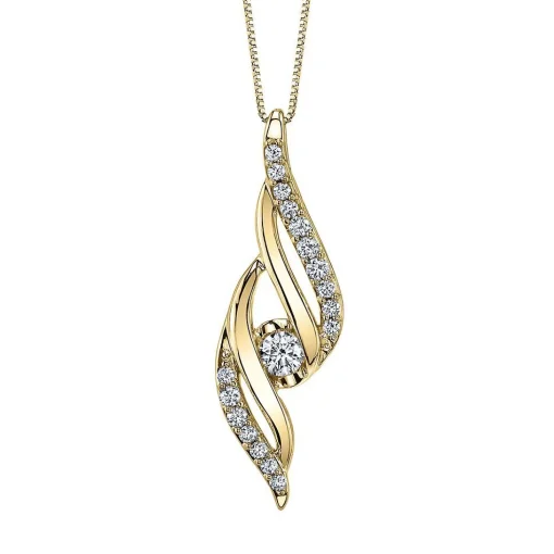 1/4 Ct. Tw. Diamond Swirl Pendant In 14K Yellow Gold