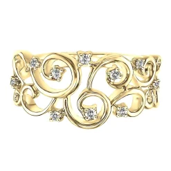 1/10 Ct. Tw. Diamond Swirl Ring In 10K Yellow Gold