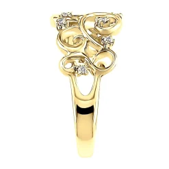 1/10 Ct. Tw. Diamond Swirl Ring In 10K Yellow Gold