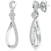 1/8 Ct. Tw. Diamond Teardrop Earrings In Sterling Silver