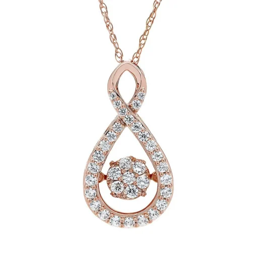 1/2 Ct. Tw. Diamond Teardrop Pendant In 10K Rose Gold