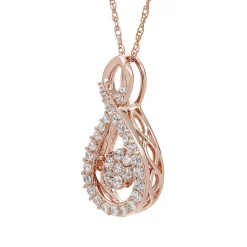 1/2 Ct. Tw. Diamond Teardrop Pendant In 10K Rose Gold