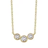 1/10 Ct. Tw. Diamond Three-Stone Necklace In 10K Yellow Gold