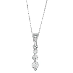 1/4 Ct. Tw. Diamond Three-Stone Pendant In 10K White Gold