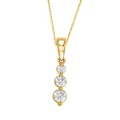 1/4 Ct. Tw. Diamond Three-Stone Pendant In 10K Yellow Gold
