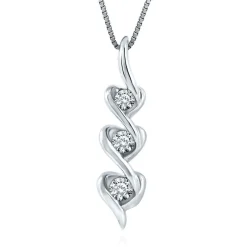 1/5 Ct. Tw. Diamond Triple-Heart Pendant In 10K White Gold