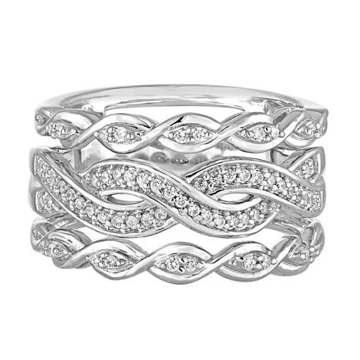 1/5 Ct. Tw. Diamond Twist Ring In Sterling Silver