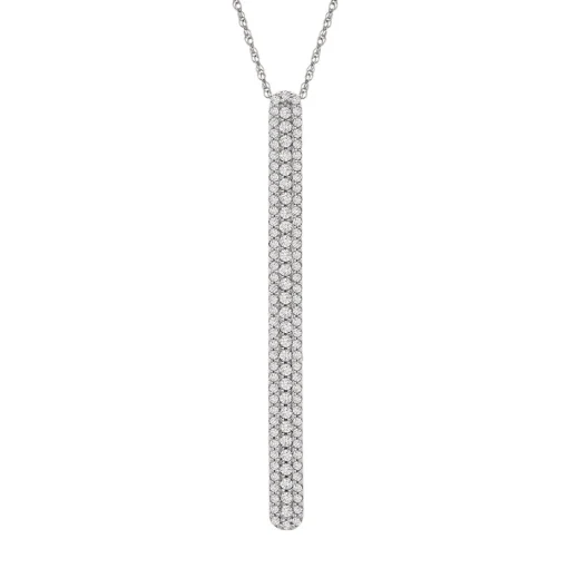1/2 Ct. Tw. Diamond Vertical Pendant In 10K White Gold