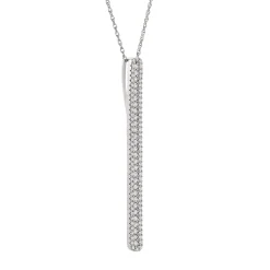 1/2 Ct. Tw. Diamond Vertical Pendant In 10K White Gold